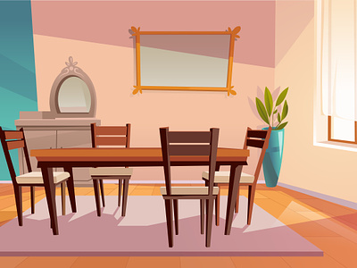 Dining Room Background Cartoon background cartoon dinner dinning room dinning table free illustration interior room