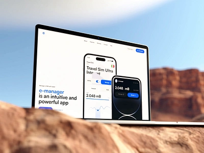 E-manager - Website design for E-Sim card management mobile app e sim landing landing page landing page design landing page development phenomenon ui uxui web web app web design web design services web development web page web platform webdesign website website design website development