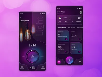 Smart Home Mobile App dark mode design mobile mobile app ui uiux uiux design ux