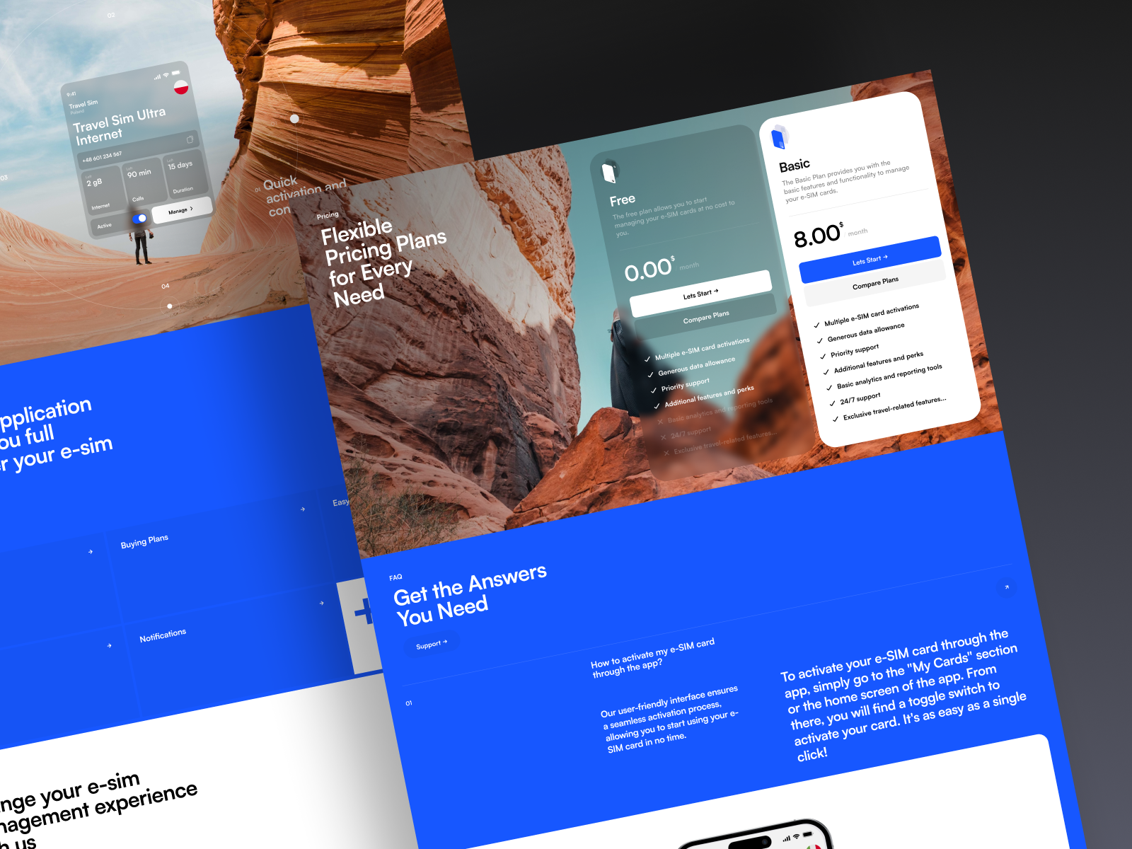 E-manager - Website design for E-Sim card management mobile app by ...