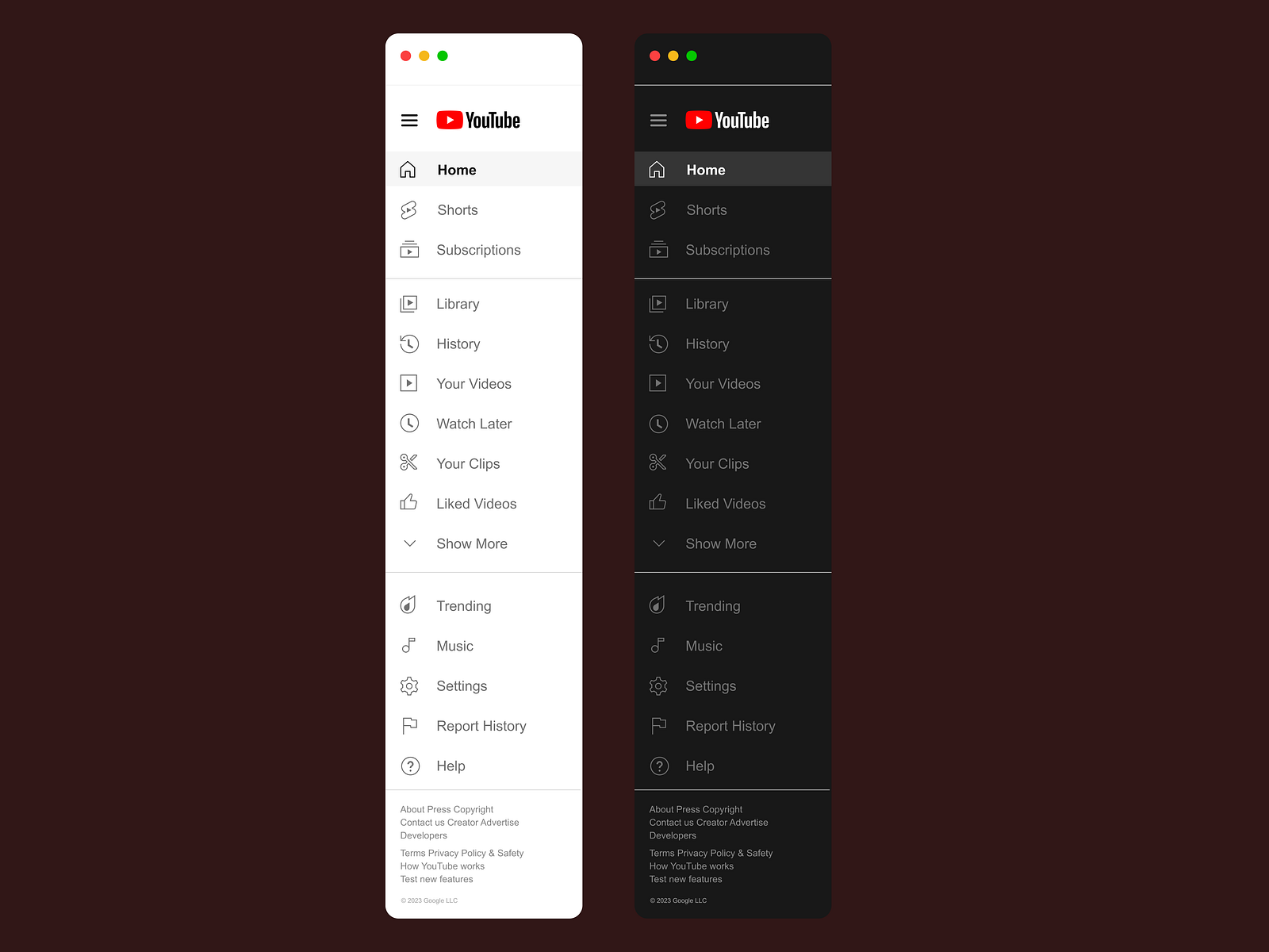 Youtube Side Bar Menu by Shevin Nikesh on Dribbble