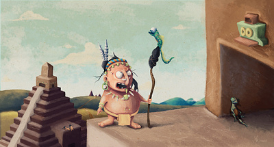 Once upon a time in Mesoamerica childrens book design illustration