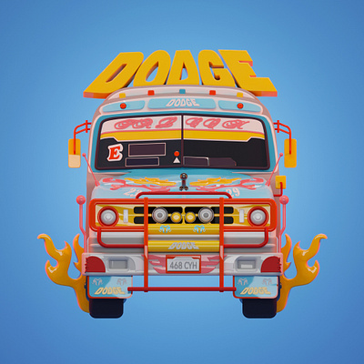 Truck illustration 3D 3d blender car design graphic design illustration truck