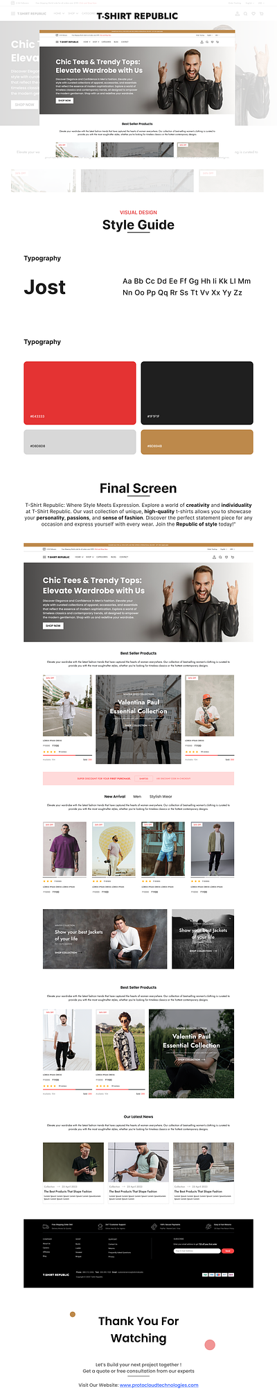 T-Shirt Republic : An E-commerce Website css ecommerce graphic design html ui