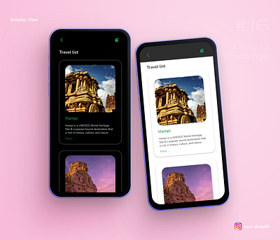 Articles view | Daily UI Challenge # 16/90 ui design ux design uxui designer