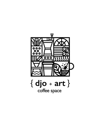 djoart coffee space brandidentity coffee coffee shop coffee space illustration logogram