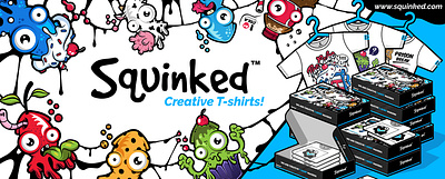 Squinked T-shirts Shop branding character design design graphic design illustration logo t shirts vector