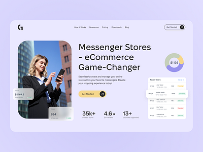 Landing for e-commerce platform design hero design hero section hero ui landing landing hero landing page landing page design landing ui no code website saas hero saas landing startup landing startup webdesign startup website ui ux web design webdesign website