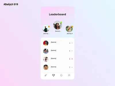 Daily UI 019 - Leaderboard app design app screen dailyui dailyuichallenge design figma illustration leader leaderboard logo mobile app mobile design mobile screen product design rank board ranking ui