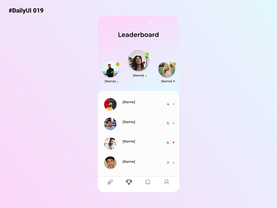 Daily UI 019 - Leaderboard app design app screen dailyui dailyuichallenge design figma illustration leader leaderboard logo mobile app mobile design mobile screen product design rank board ranking ui