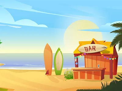 Hawaii Cartoon Background background bar beach cartoon hawaii hawaiian nature surf