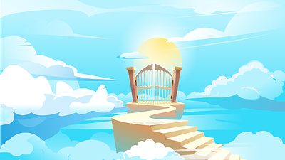 Heaven Cartoon Background afterlife background cartoon colorful doors free good place heaven