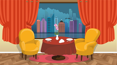 Inside Restaurant Background Cartoon background cartoon city view classy fancy free restaurant table