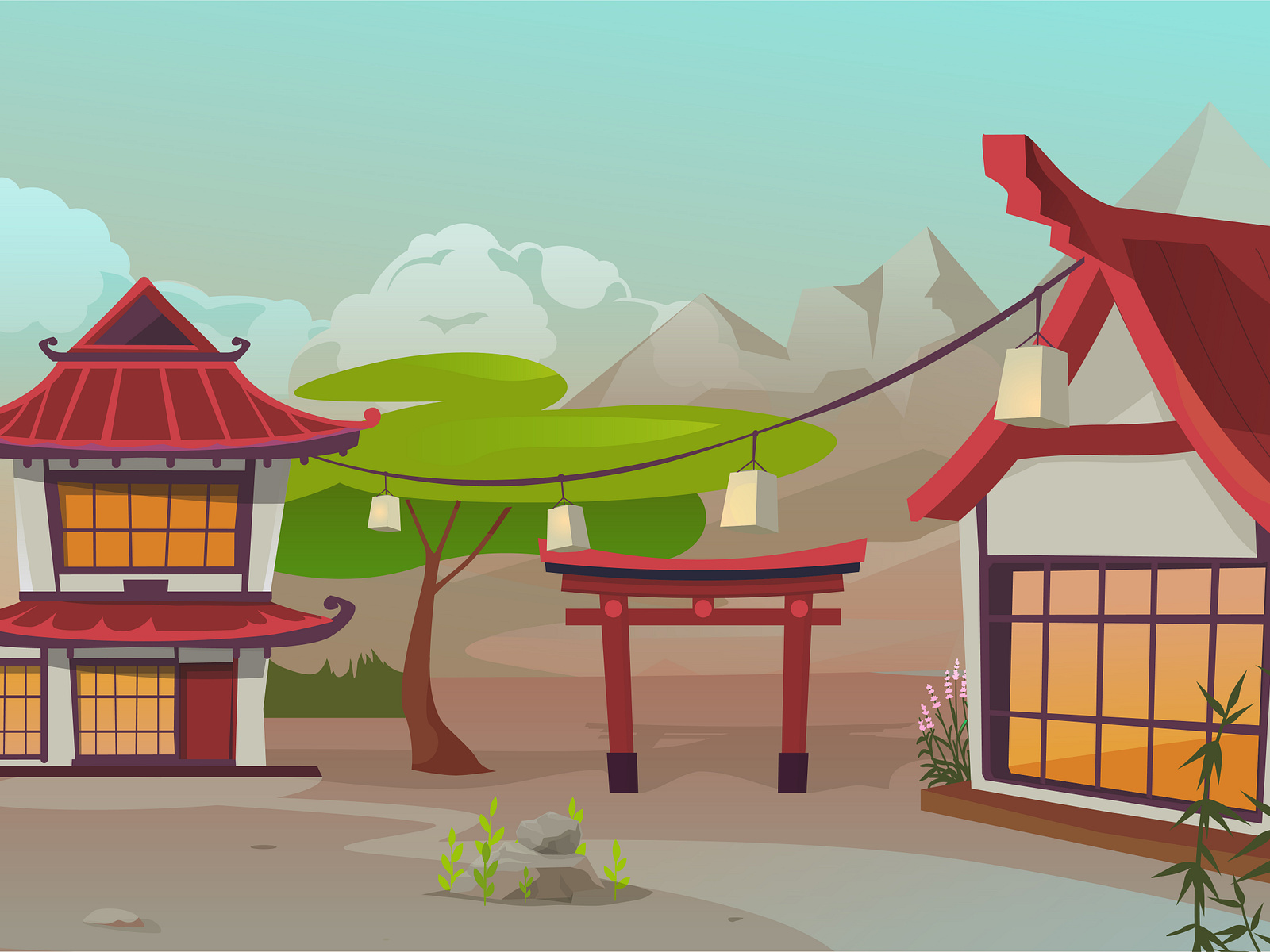Japan Cartoon Background by Cartoons.co on Dribbble