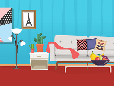 Living Room Background Cartoon By