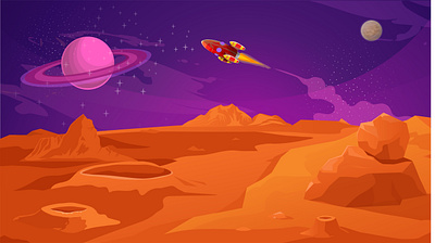 Mars Cartoon Background background free galaxy landscape mars planet red planet space universe