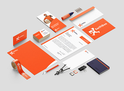 Full Brand Identity Design For A Courier Service Company branding graphic design logo