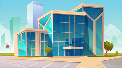 Office Building Cartoon Background architecture background building cartoon free glass modern office office building