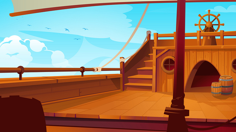 Pirate Ship Background Cartoon By Cartoons.co On Dribbble