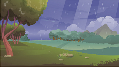 Rain Cartoon Background cartoon background forest free illustration night rain scene