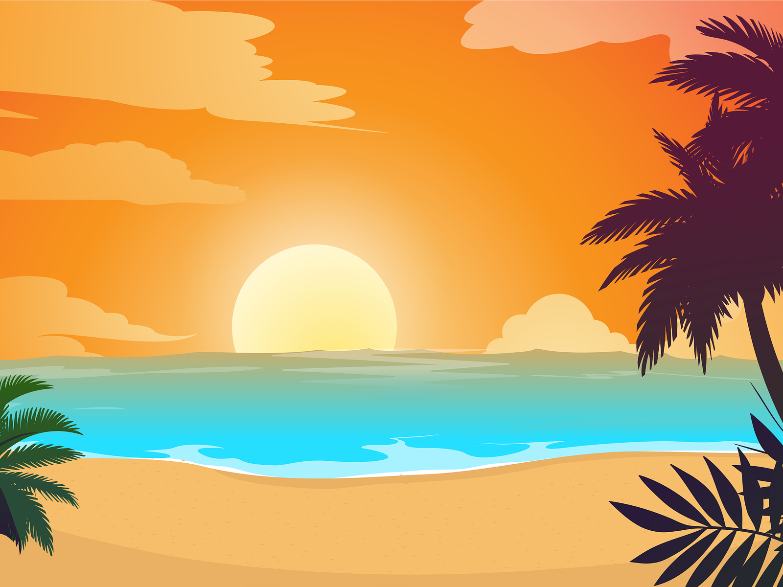Sunset Cartoon Background by Cartoons.co on Dribbble