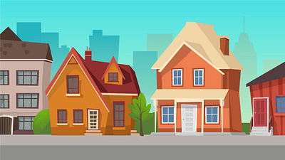 Town Cartoon Background background buildings cartoon free house houses small town street town