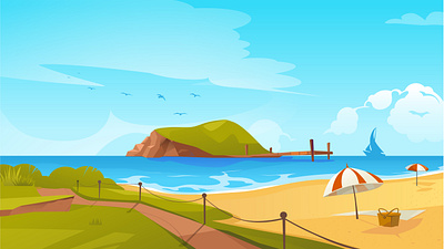 Vacation Background Cartoon background beach cartoon island osland relax sea summer sunny travel vacation