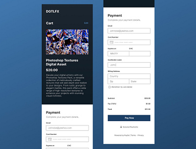 Digital Download - Checkout Page blue checkout credit card dailyuichallenge figma mobile photoshop responsive ui uxui