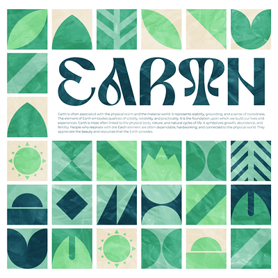 Earth Pattern 4elements branding color palette earth graphic design green pattern pattern design visual identity