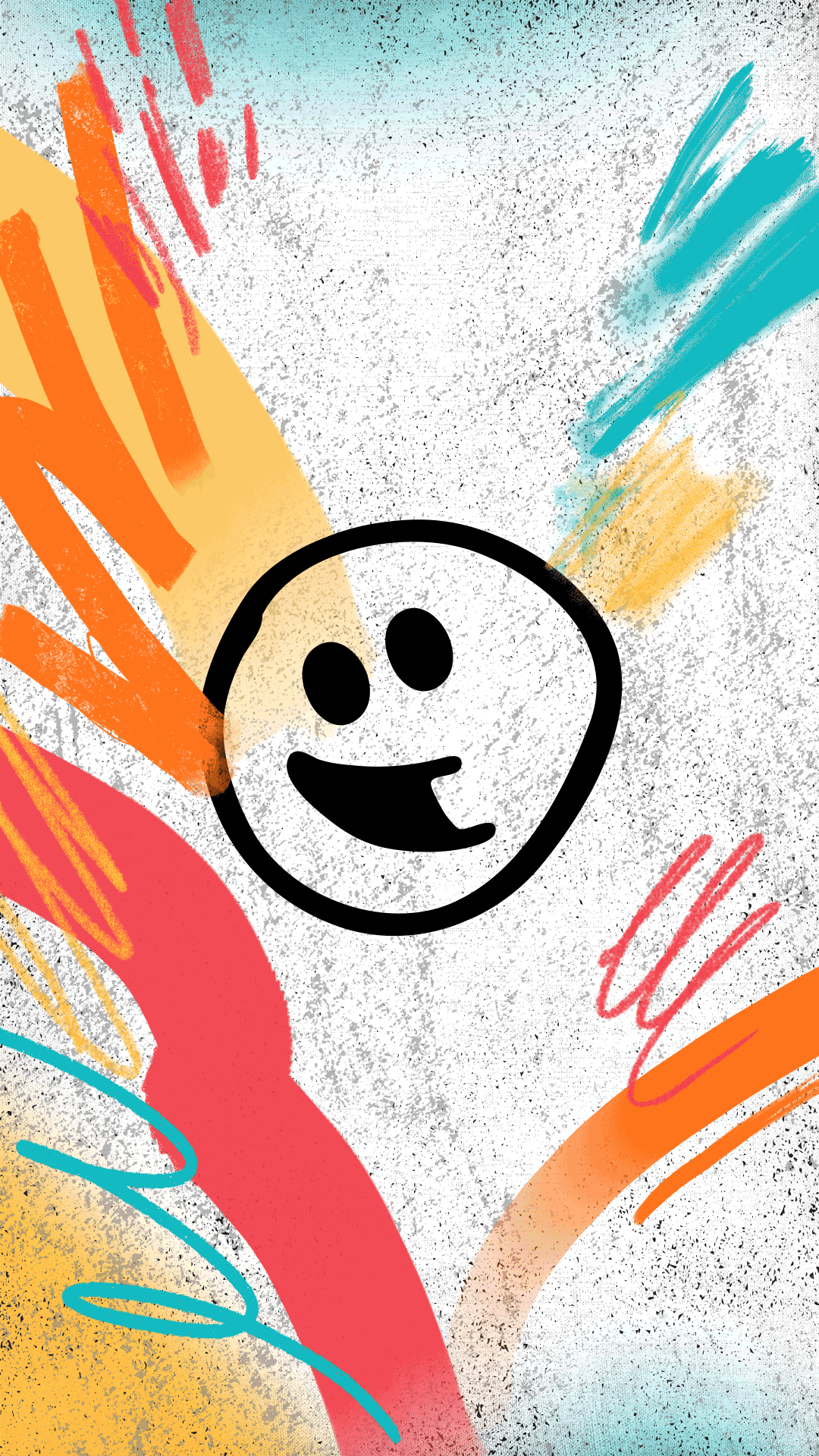Splash of Color abstract artsy bright colors brushstrokes collage composition cute expressive face impressionistic paint brush sketchy smiley splashes textures