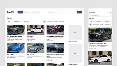 Automobile Commerce Website Homepage branding desktop homepage mobile ui