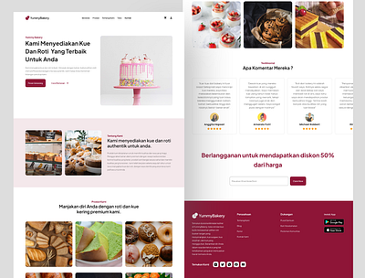 Yummy Bakery - Cake Landing Page Website app cake ui ux webdesign yummy