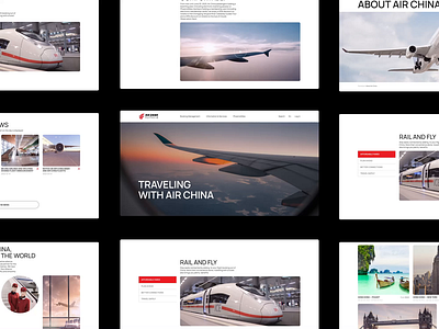 Airchina Airline / Corporate website animation design ui ux web