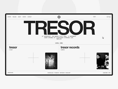 TRESOR BERLIN | REDESIGN CONCEPT animation design ui ux web