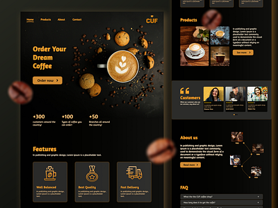 Coffee shop website coffee coffee shop design ui ux website