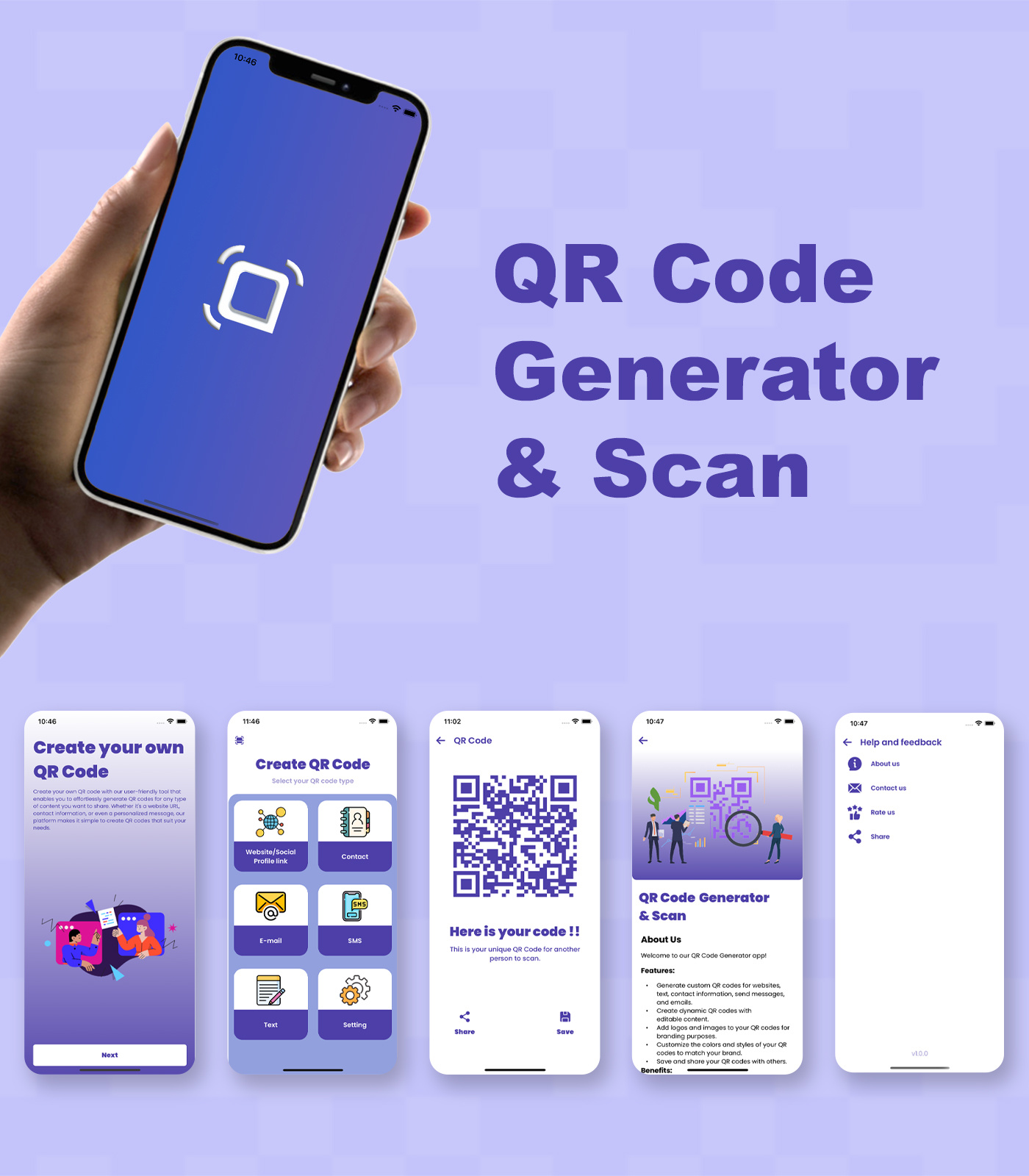 QR code Generator app by ForeFront Infotech on Dribbble