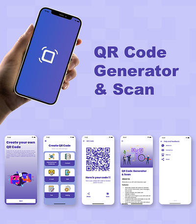 QR code Generator app mobile app design mobile app development qr code qr code generator ui ux design