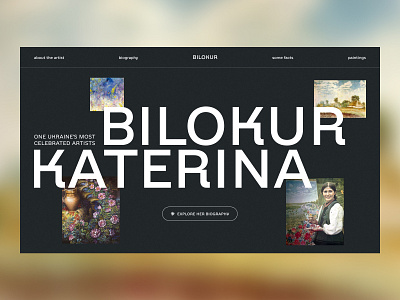 Katerina Bilokur I Ukrainian folk artist animation artist creative design figma folk logo mobile style typography ui ux