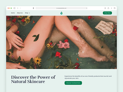 Natural Skin Care Product Brand - EcoEssentials design landing page landing page design landing page development ui ux web web design website design website development