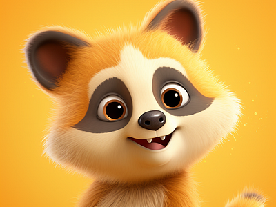 006 - Cute Racoon in Cinema4D 3d 3d render character cinema4d game render ui