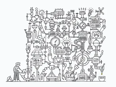 Creative Process art artist creative creative process design drawing graphic design illustration illustration magic illustrator process rube goldberg science