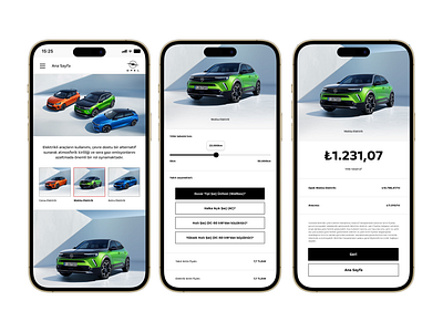 Opel Electric Car Configurator design landingpage mobile ui ux web