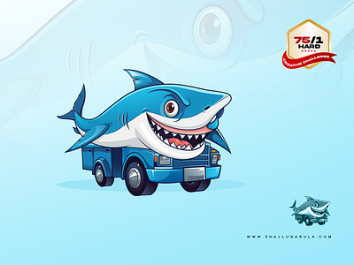Sharky Ride - Jaws on Wheels 75hard illustrationartist shallunarula shark sharkvan sharkyride vector