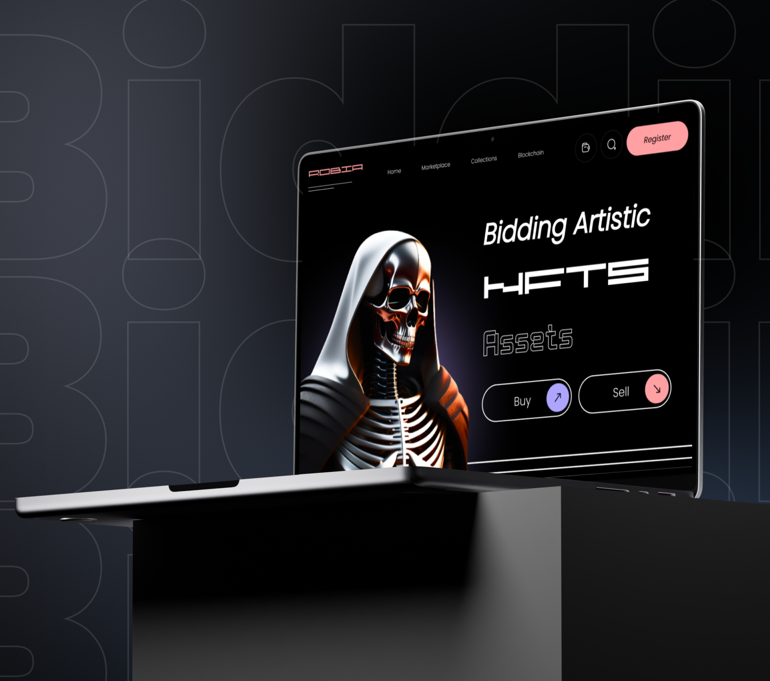 NFT Landing Page 💀 design landing page mockup nft nft 3d nft market nft marketplace product design ui ux