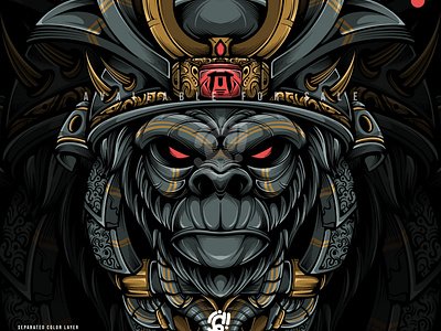 THE GORI WARRIOR apparel art character clothing design doodle fashion gorilla graphic design illustration japanese kingkong logo monkey samurai streetwear t shirt warrior