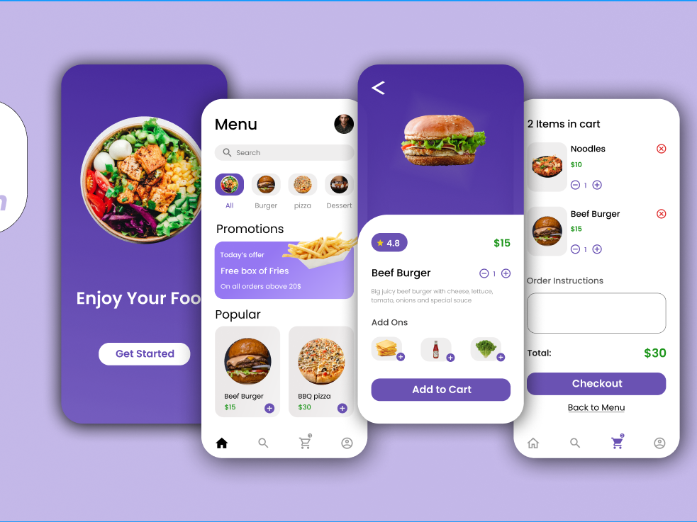 food ordering app by Shan Hussain on Dribbble