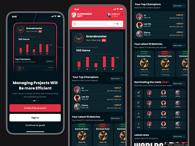 Summoner Rift | Home page VIP user app branding design games gaming graphics illustration ios landing logo riots ui ux