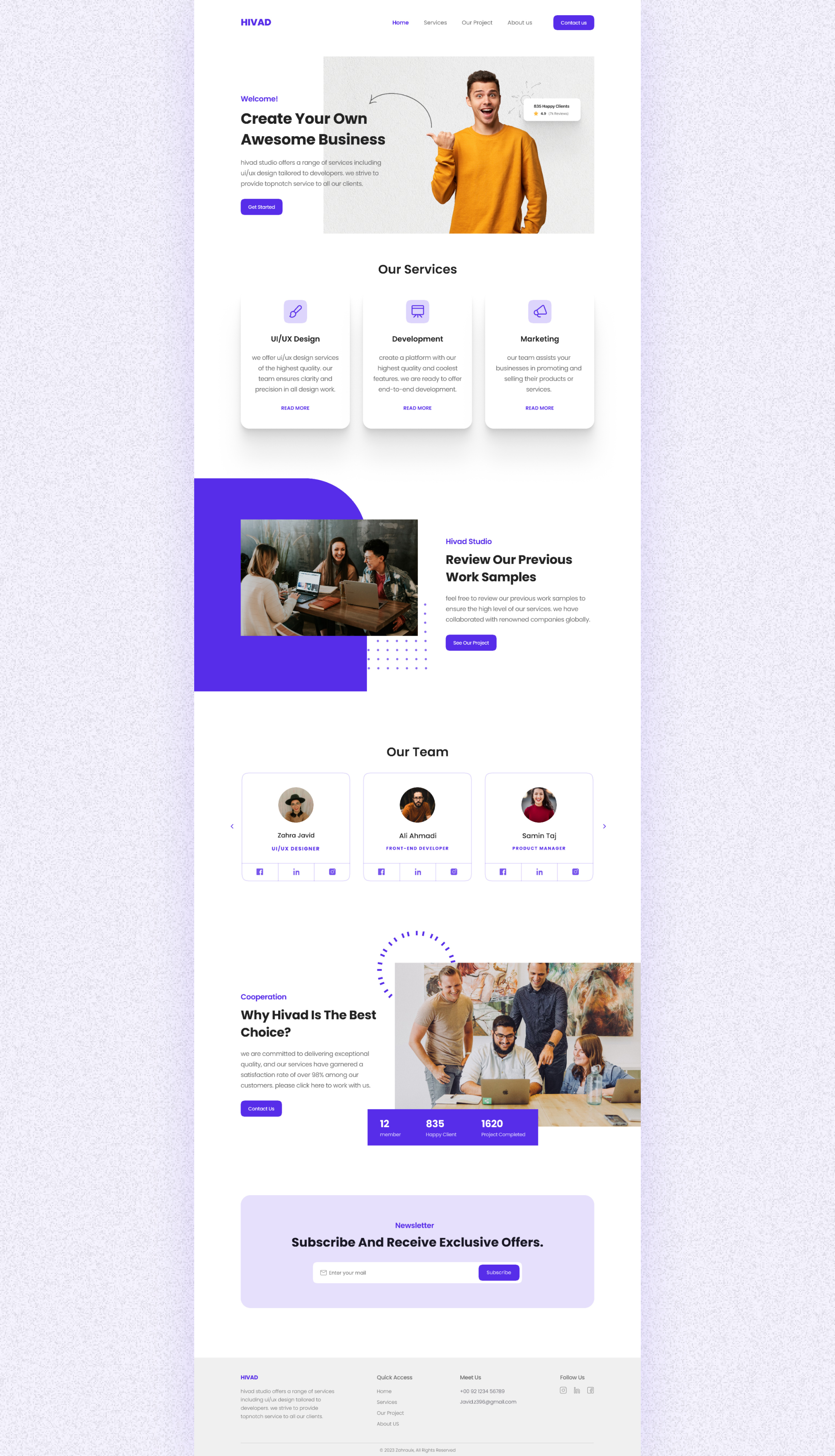 Digital Studio Website Design by Zahra Javid on Dribbble