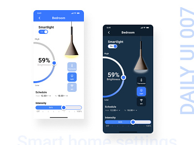 Daily UI 007 Settings in dark and light mode app graphic design illustration logo ui uidesign uiux vector