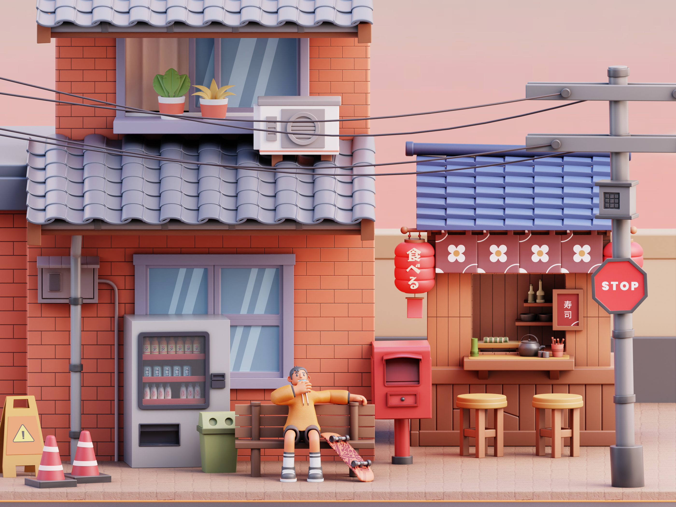 Example of Custom Stylized 3D Illustration